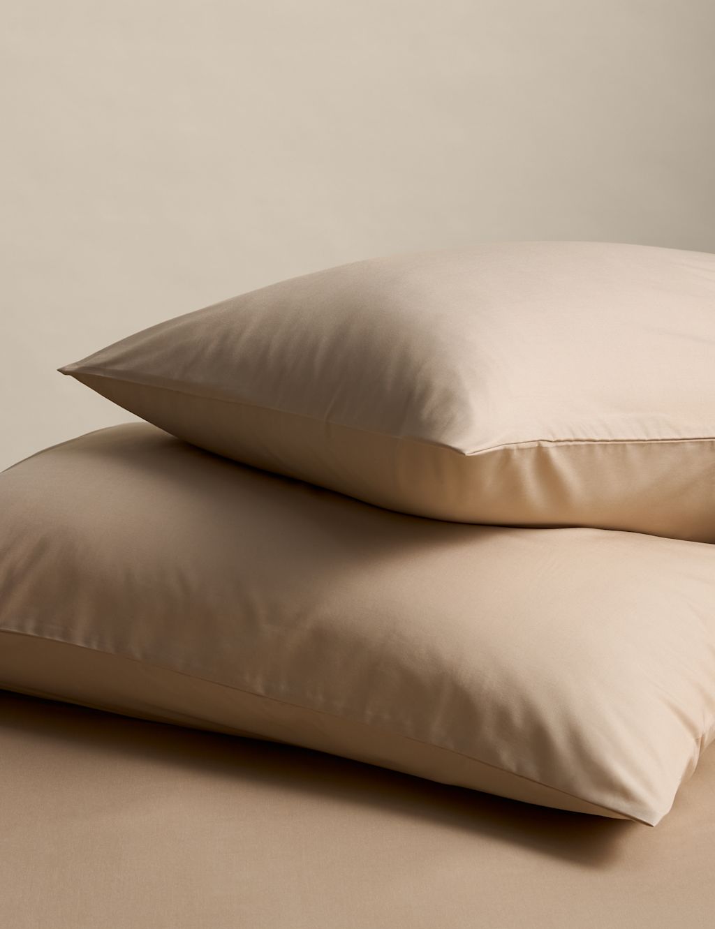 M&S 2 Pack Stay Cool Lyocell Rich Pillowcases - Biscuit, Biscuit