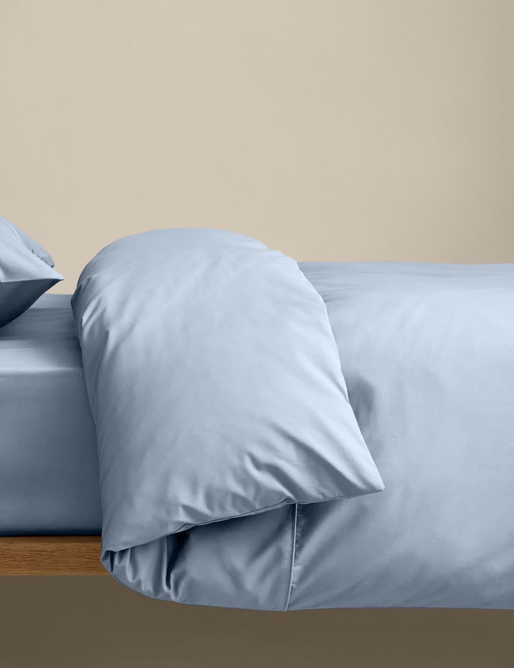 M&S Egyptian Cotton 230 Thread Count Crisp Duvet Cover - King Size (5 ft) - Steel Blue, Steel Blue