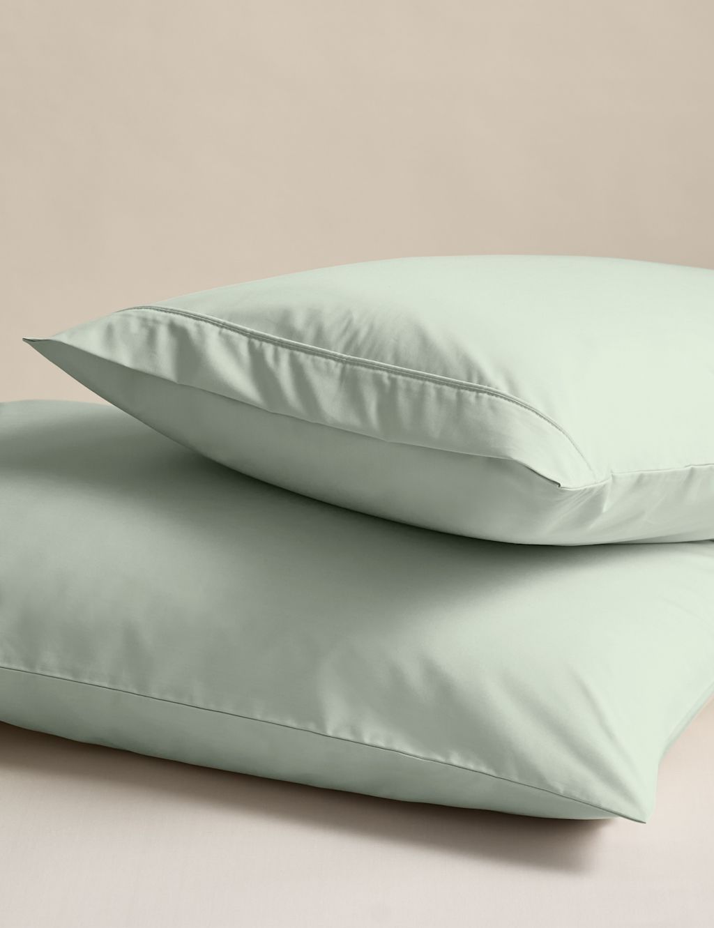 M&S 2 Pack Egyptian Cotton 230 Thread Count Crisp Pillowcases - Sage, Sage