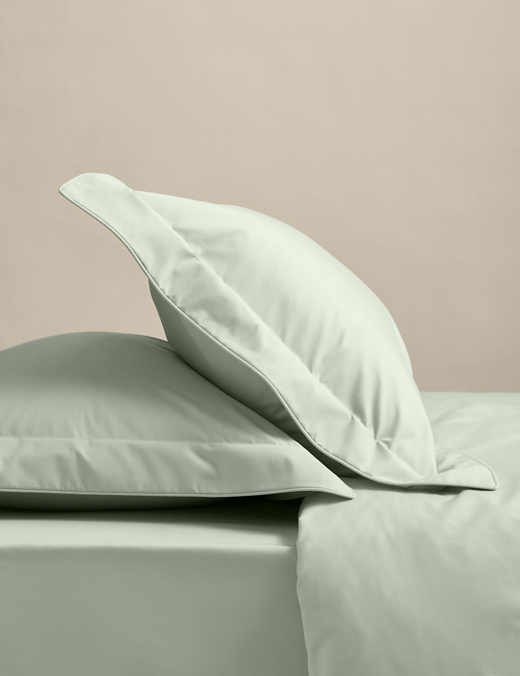 M&S 2 Pack Egyptian Cotton 230 Thread Count Crisp Oxford Pillowcases - Sage, Sage