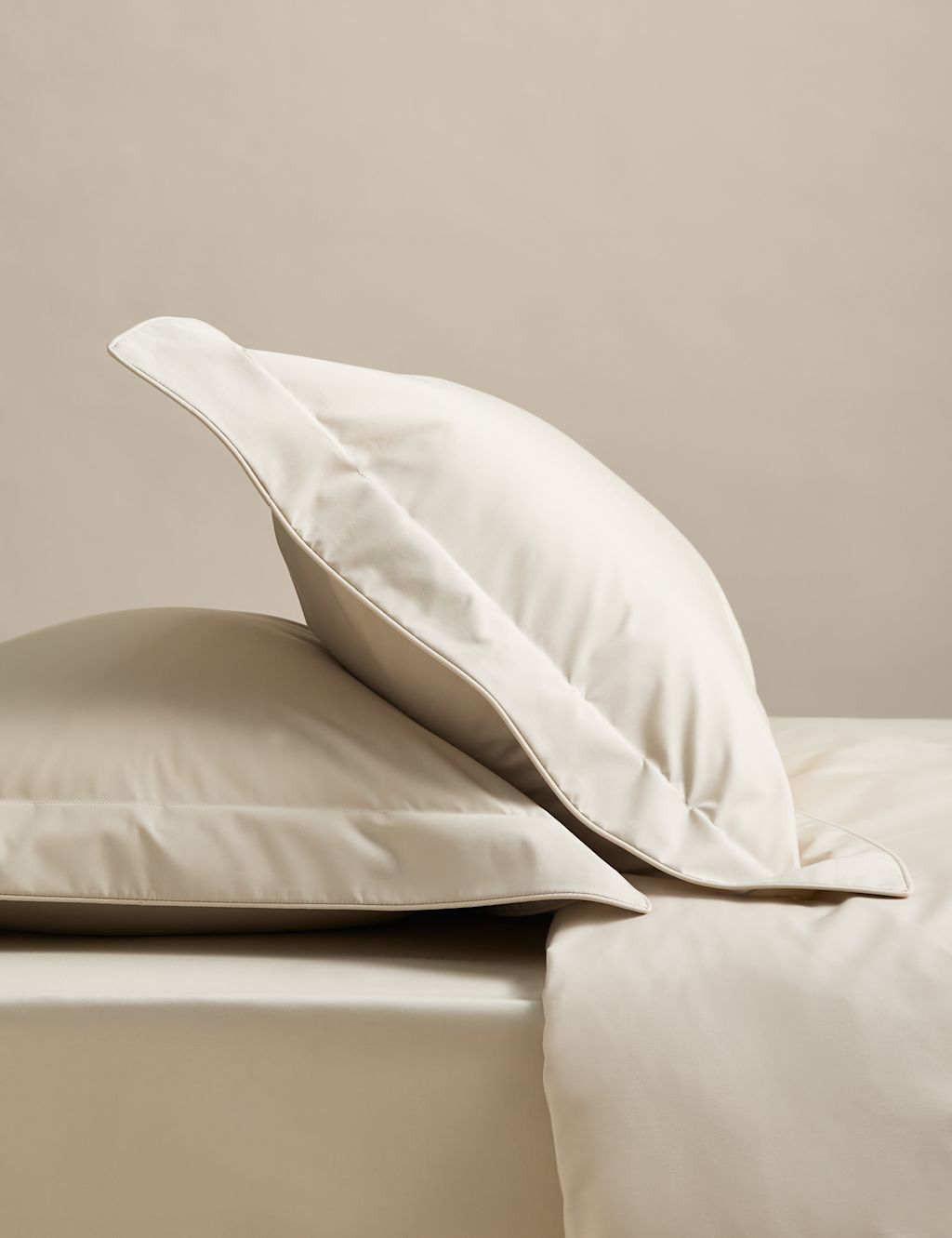 M&S 2 Pack Egyptian Cotton 230 Thread Count Crisp Oxford Pillowcases - Champagne, Champagne
