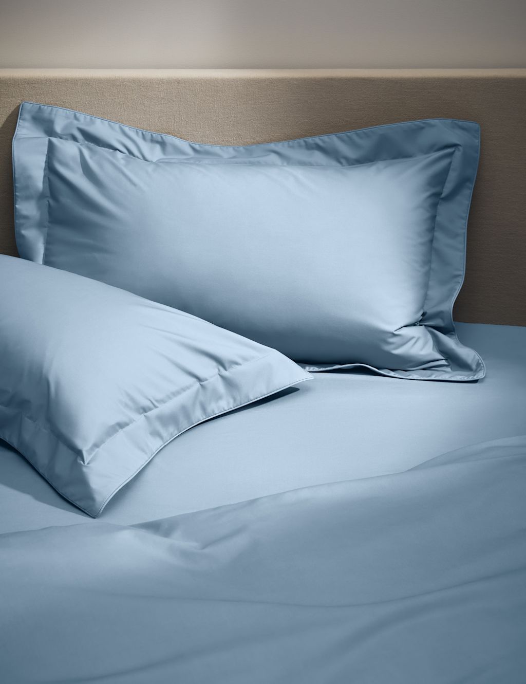 M&S 2 Pack Egyptian Cotton 230 Thread Count Crisp Oxford Pillowcases - Light Wedgewood, Light Wedgewood