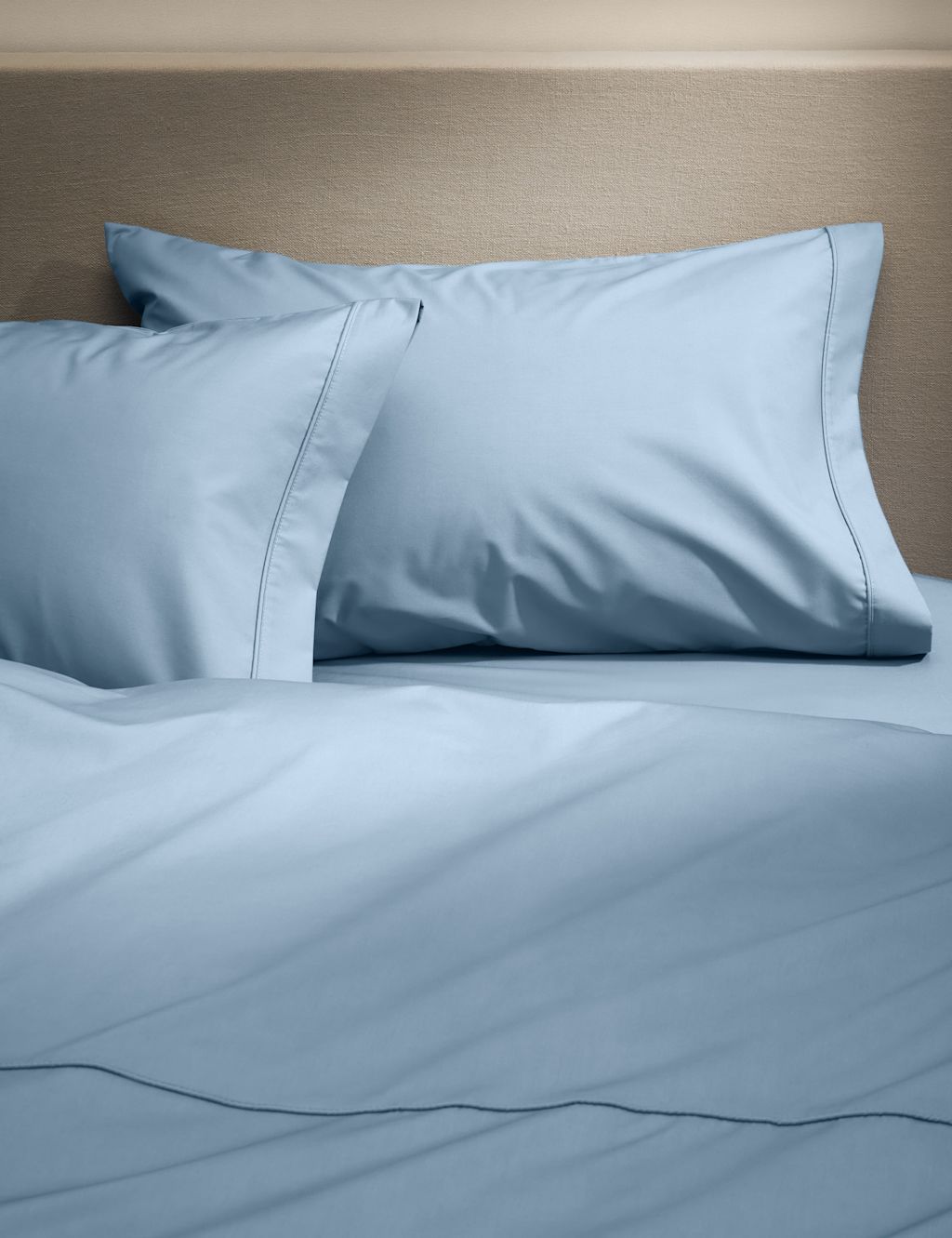 M&S 2 Pack Egyptian Cotton 230 Thread Count King Size Pillowcases - Light Wedgewood, Light Wedgewood