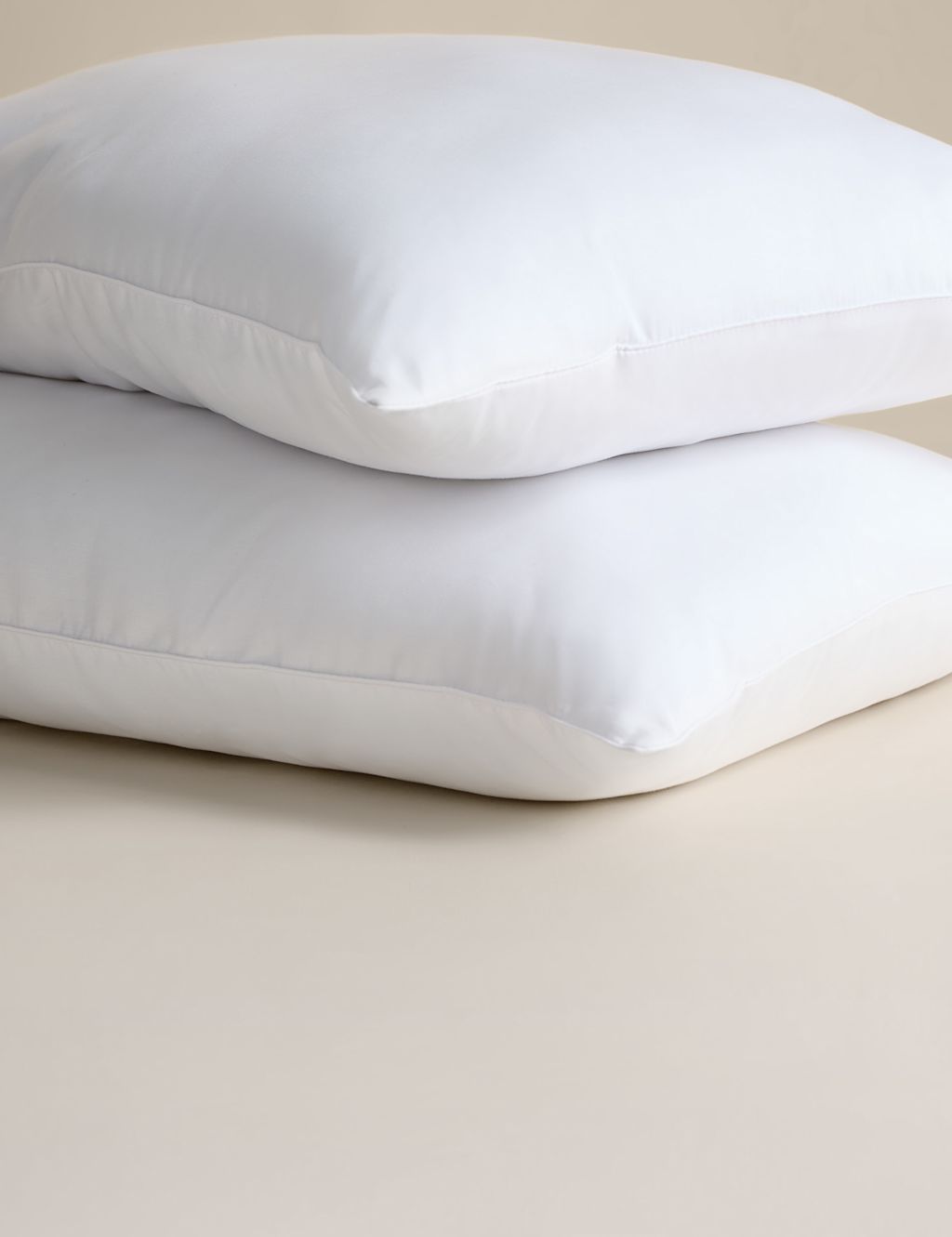 M&S 2 Pack Luxury Down Alternative Medium Pillows - White, White