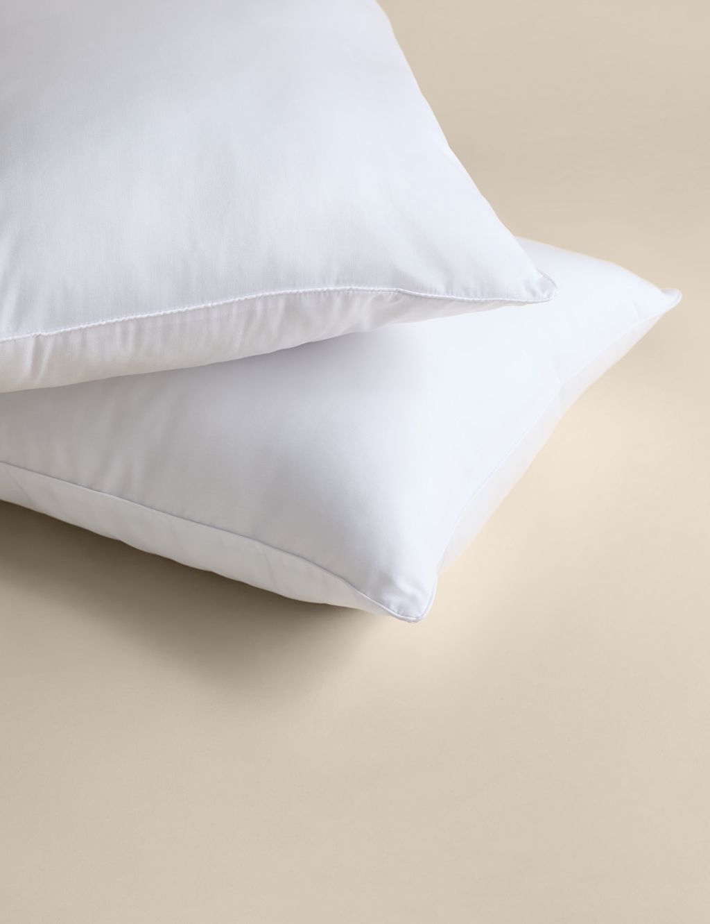 M&S 2 Pack Luxury Down Alternative Firm Pillows - White, White