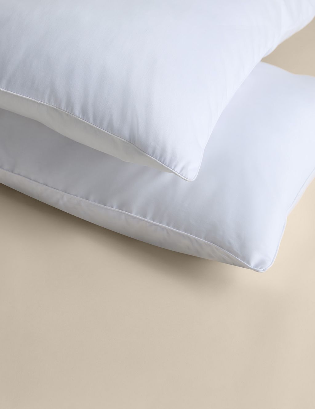 M&S 2 Pack Luxury Down Alternative Soft Pillows - White, White