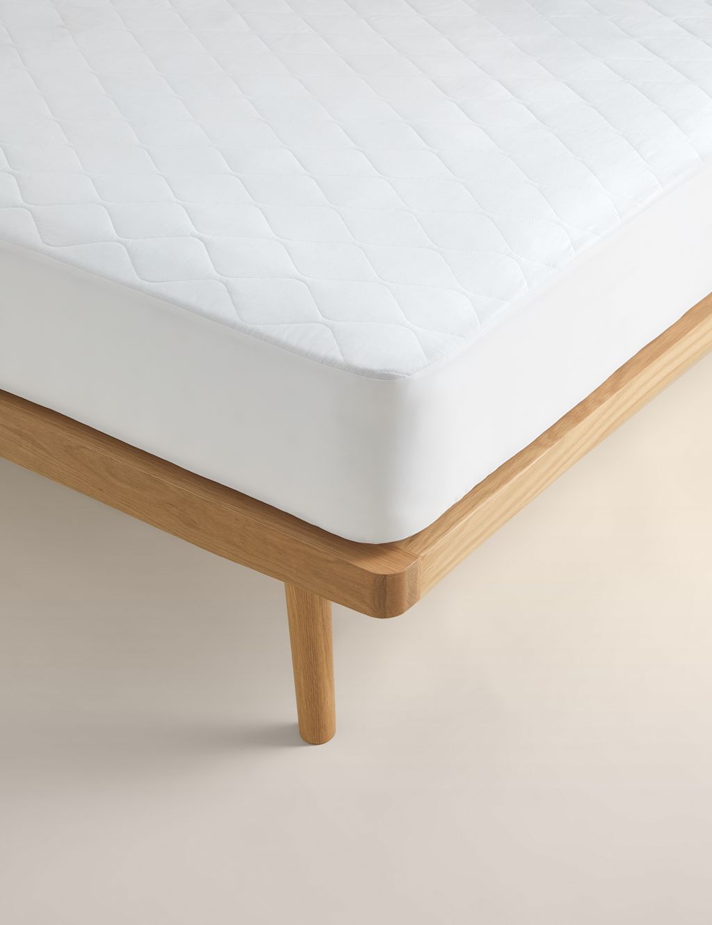 M&S Stay Cool Mattress Protector - Double (4 ft 6) - White, White