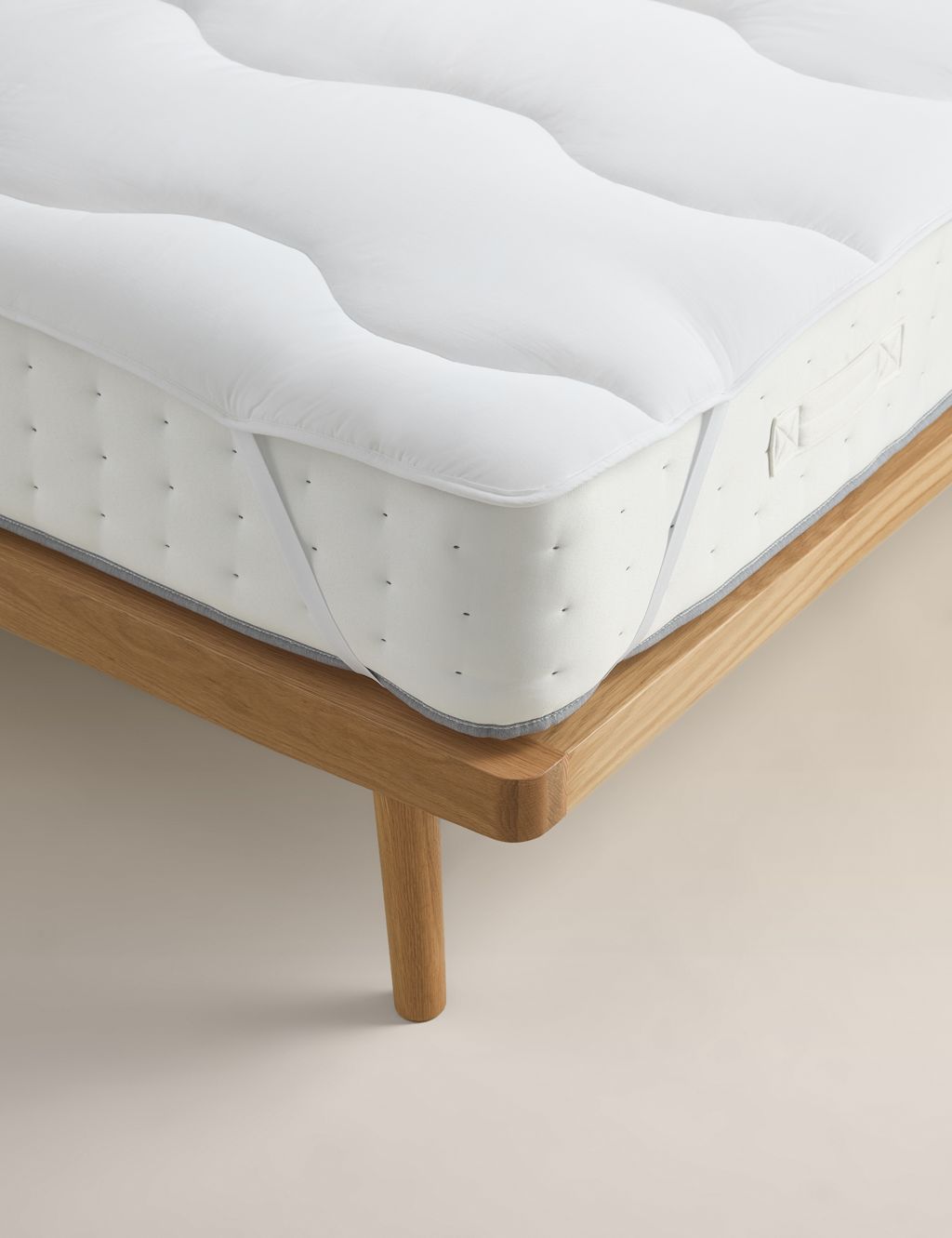 M&S Stay Cool Pure Cotton Mattress Topper - Double (4 ft 6) - White, White