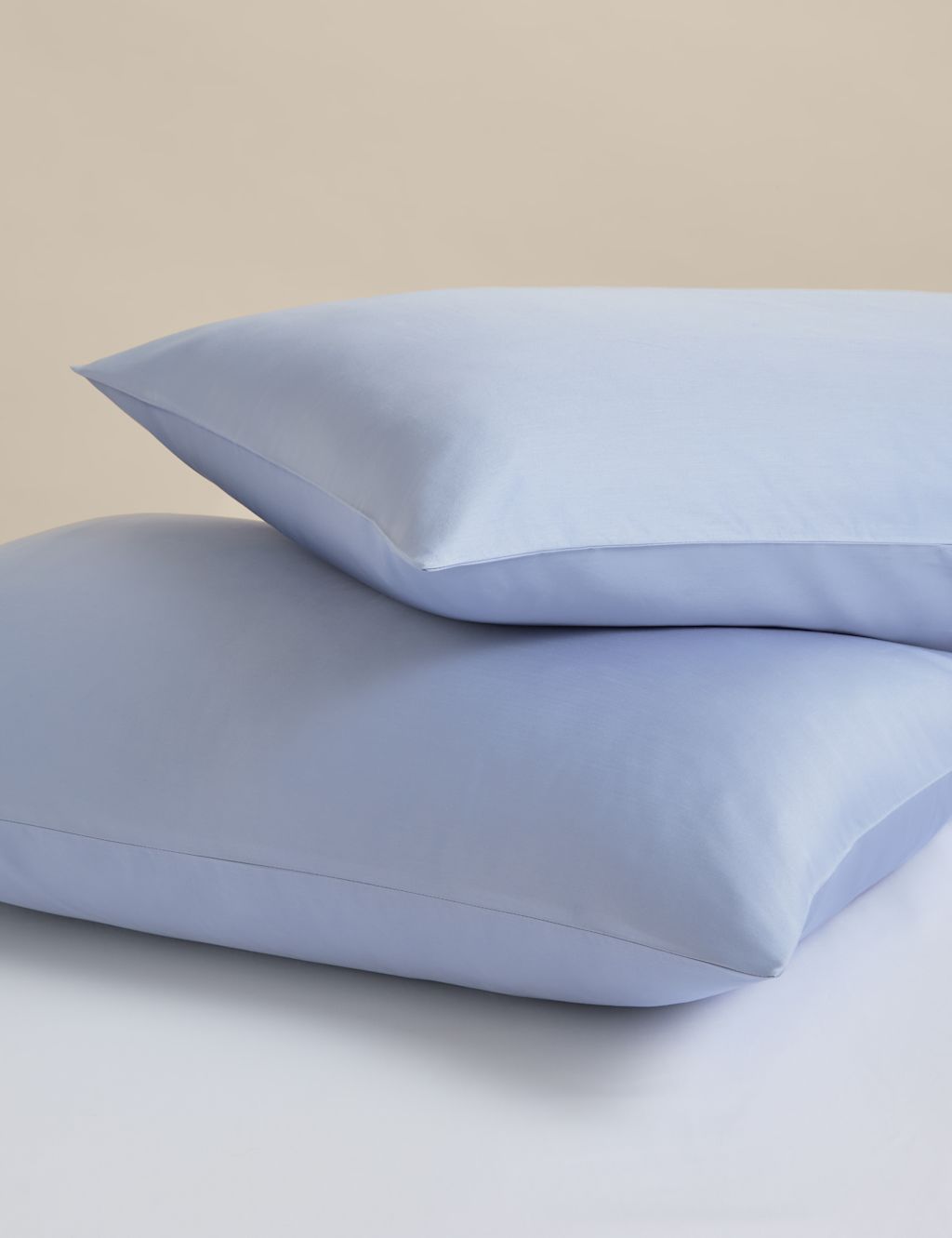 M&S 2 Pack Rest & Renew Pure Cotton Pillowcases - Soft Blue, Soft Blue