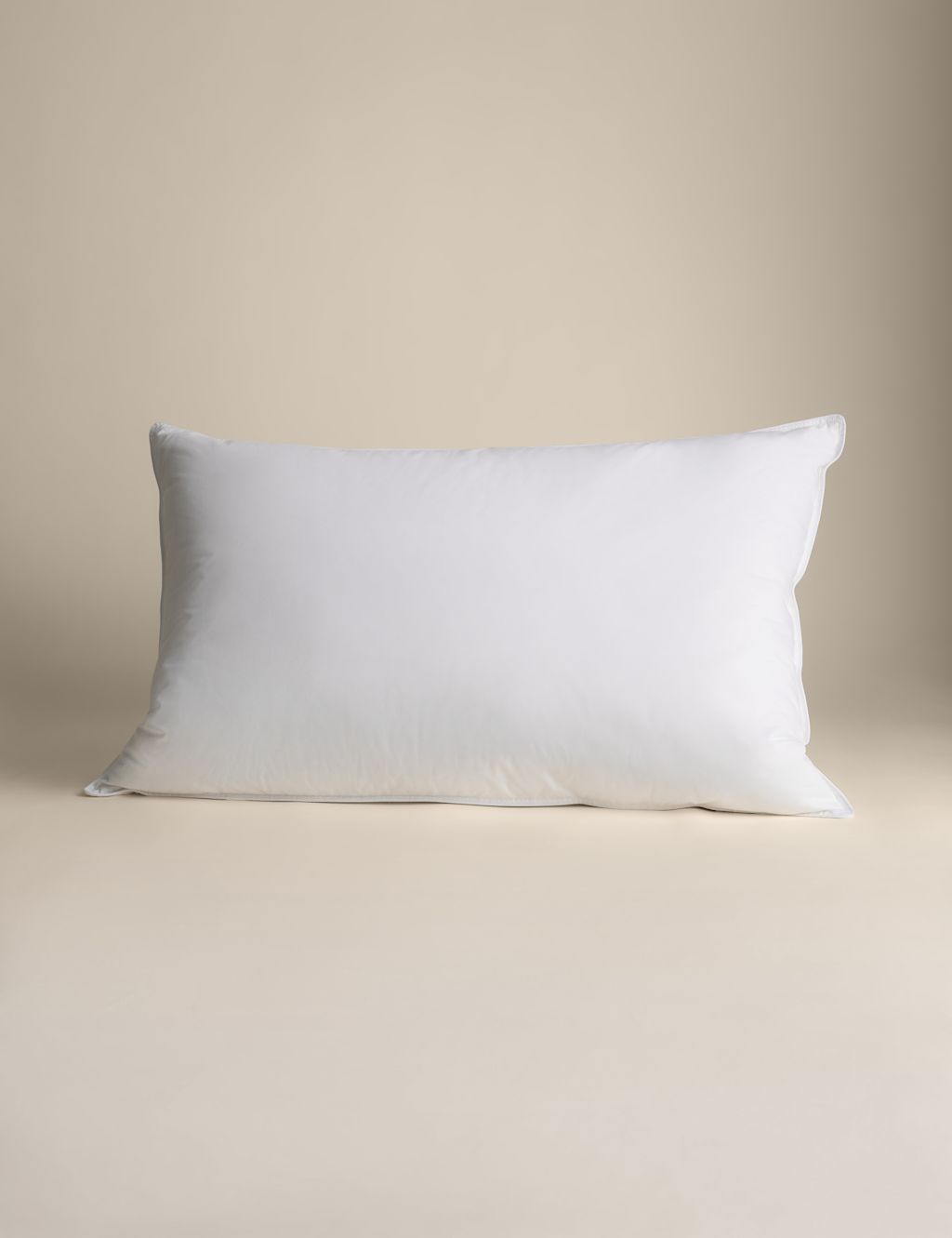 M&S Luxury White Duck Down Medium Pillow, White