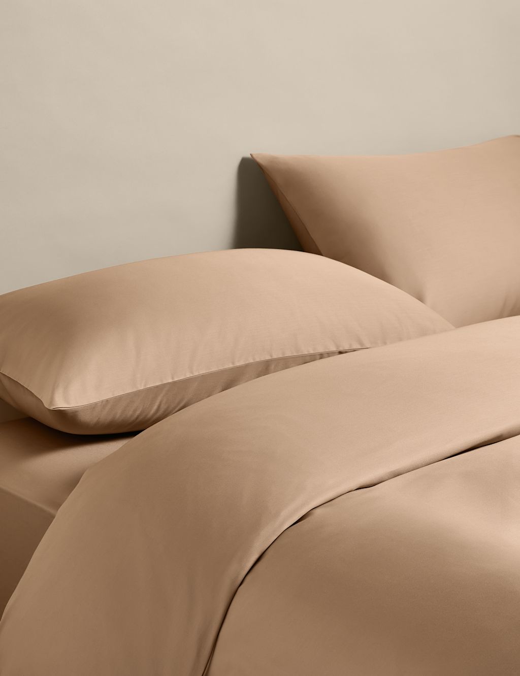 M&S Egyptian Cotton 400 Thread Count Silky Bedding Set - Single (3 ft) - Biscuit, Biscuit