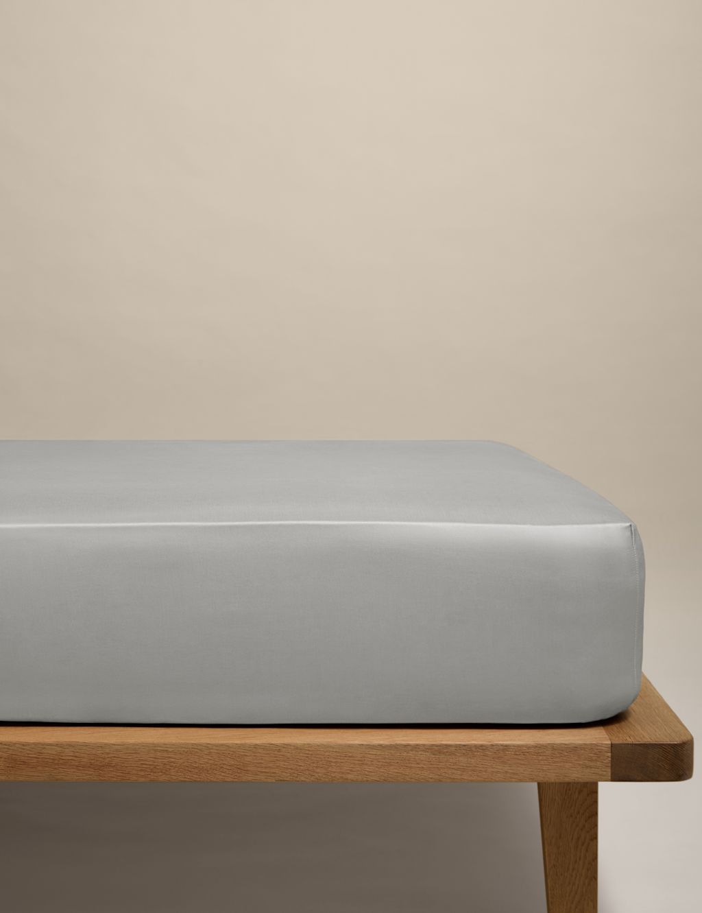 M&S Egyptian Cotton 400 Thread Count Silky Deep Fitted Sheet - Single (3 ft) - Dove, Dove