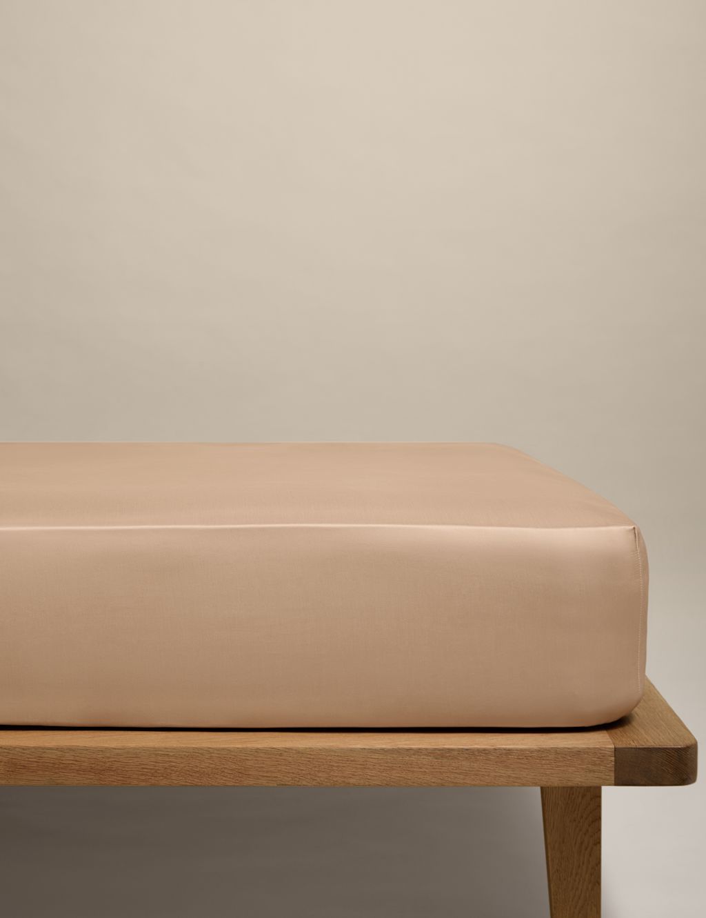 M&S Egyptian Cotton 400 Thread Count Silky Deep Fitted Sheet - Single (3 ft) - Biscuit, Biscuit