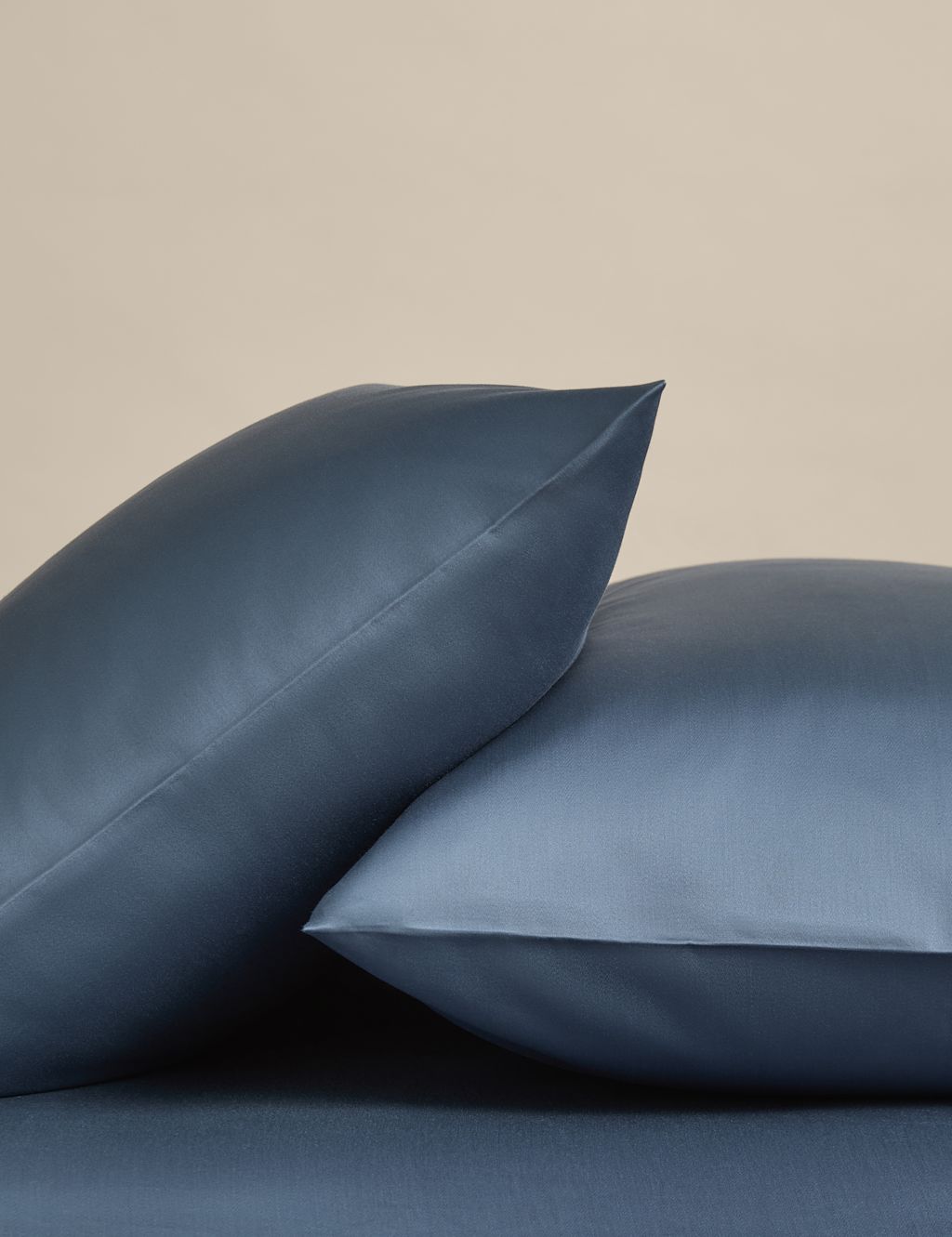 M&S 2 Pack Egyptian Cotton 400 Thread Count Silky Pillowcases - Slate Blue, Slate Blue