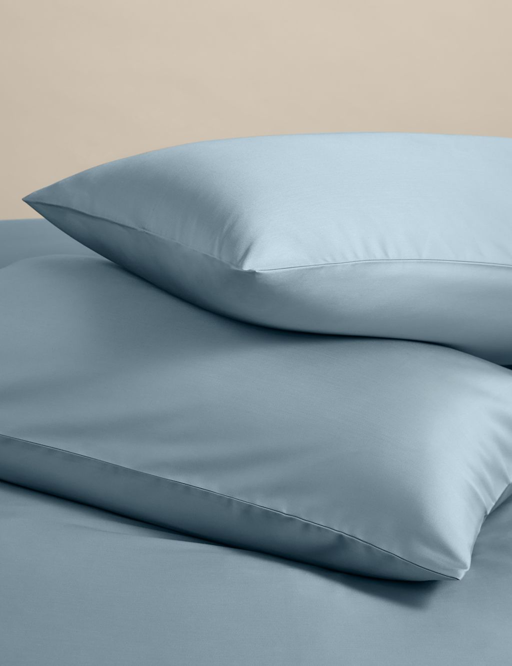 M&S 2 Pack Egyptian Cotton 400 Thread Count Silky Pillowcases - Dusty Blue, Dusty Blue