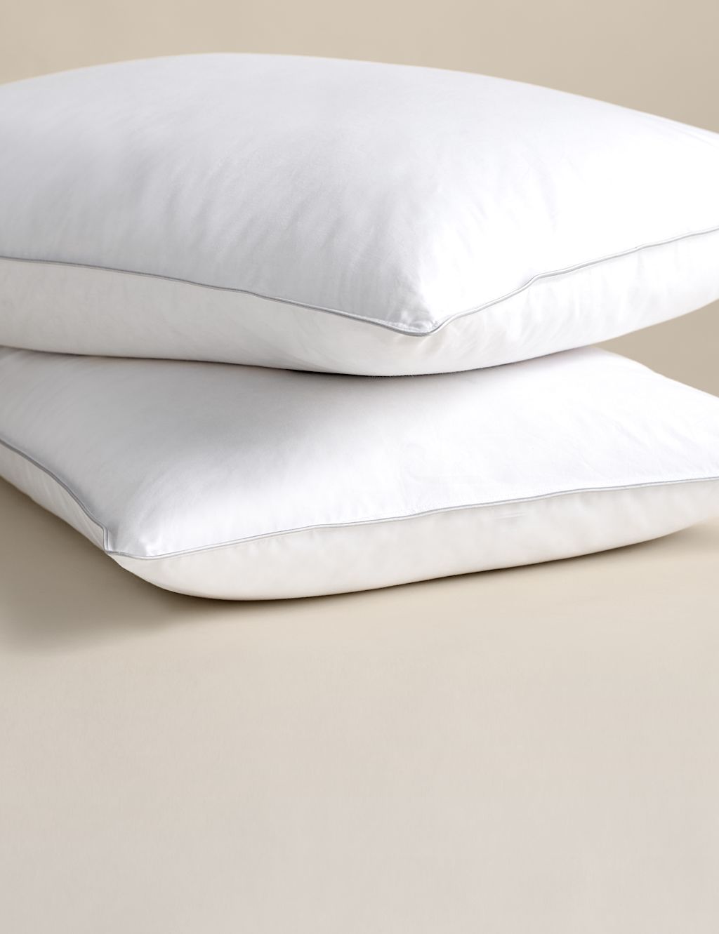 M&S 2 Pack Down Rich Soft Pillows - White, White