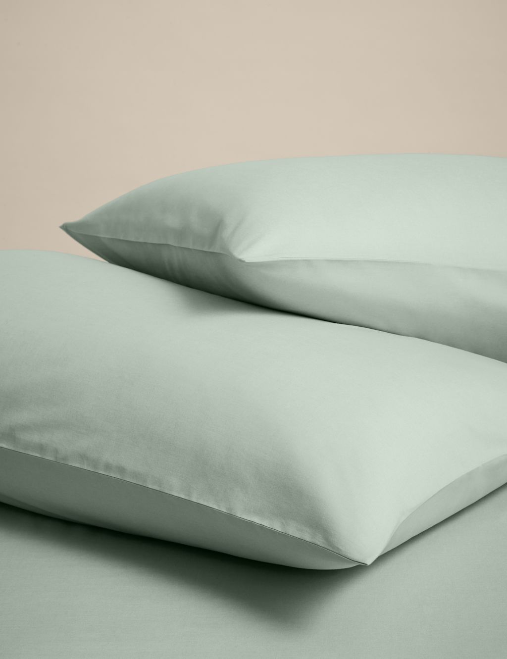 M&S 2 Pack Cotton Rich Pillowcases - Sage, Sage