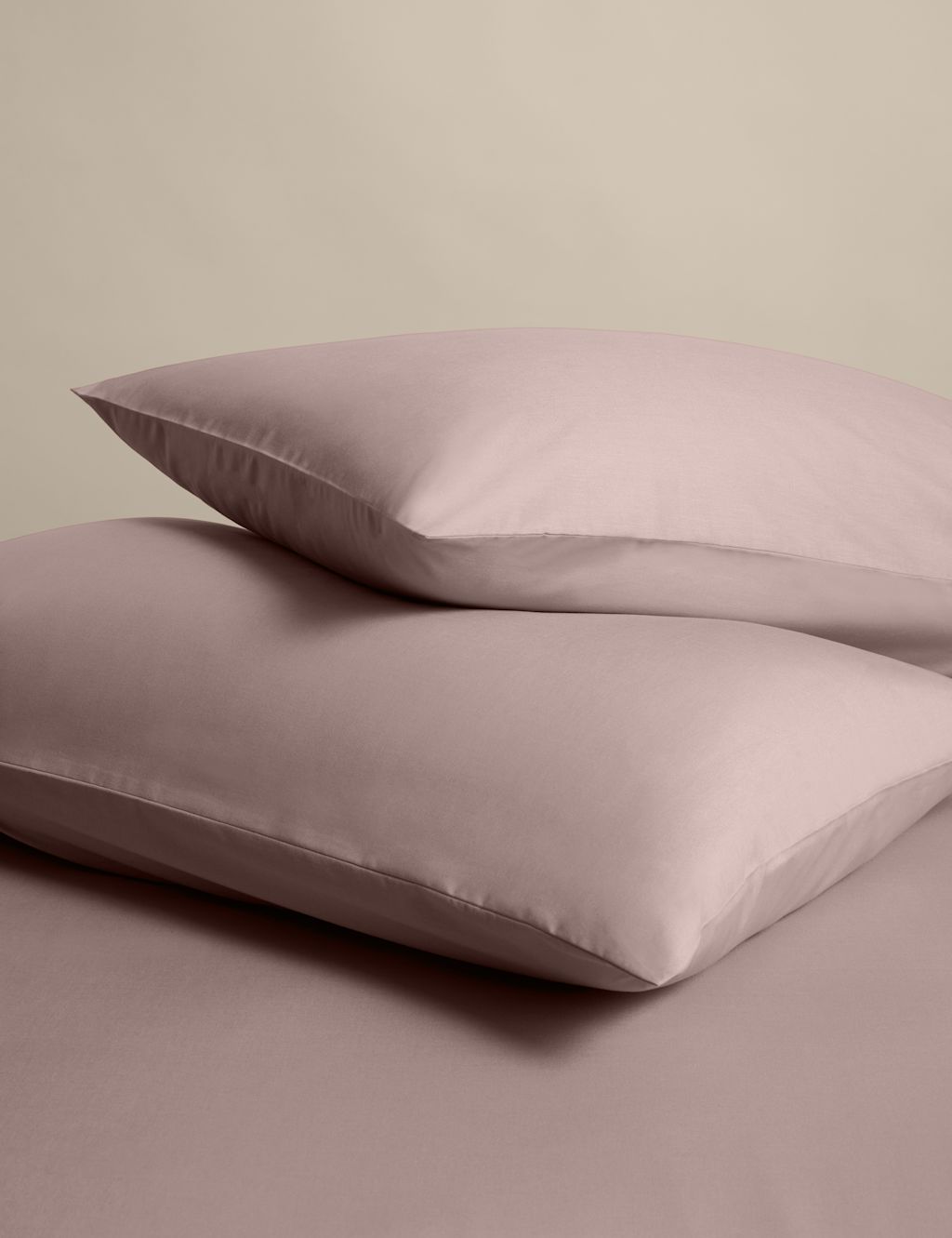 M&S 2 Pack Cotton Rich Pillowcases - Blush Pink, Blush Pink