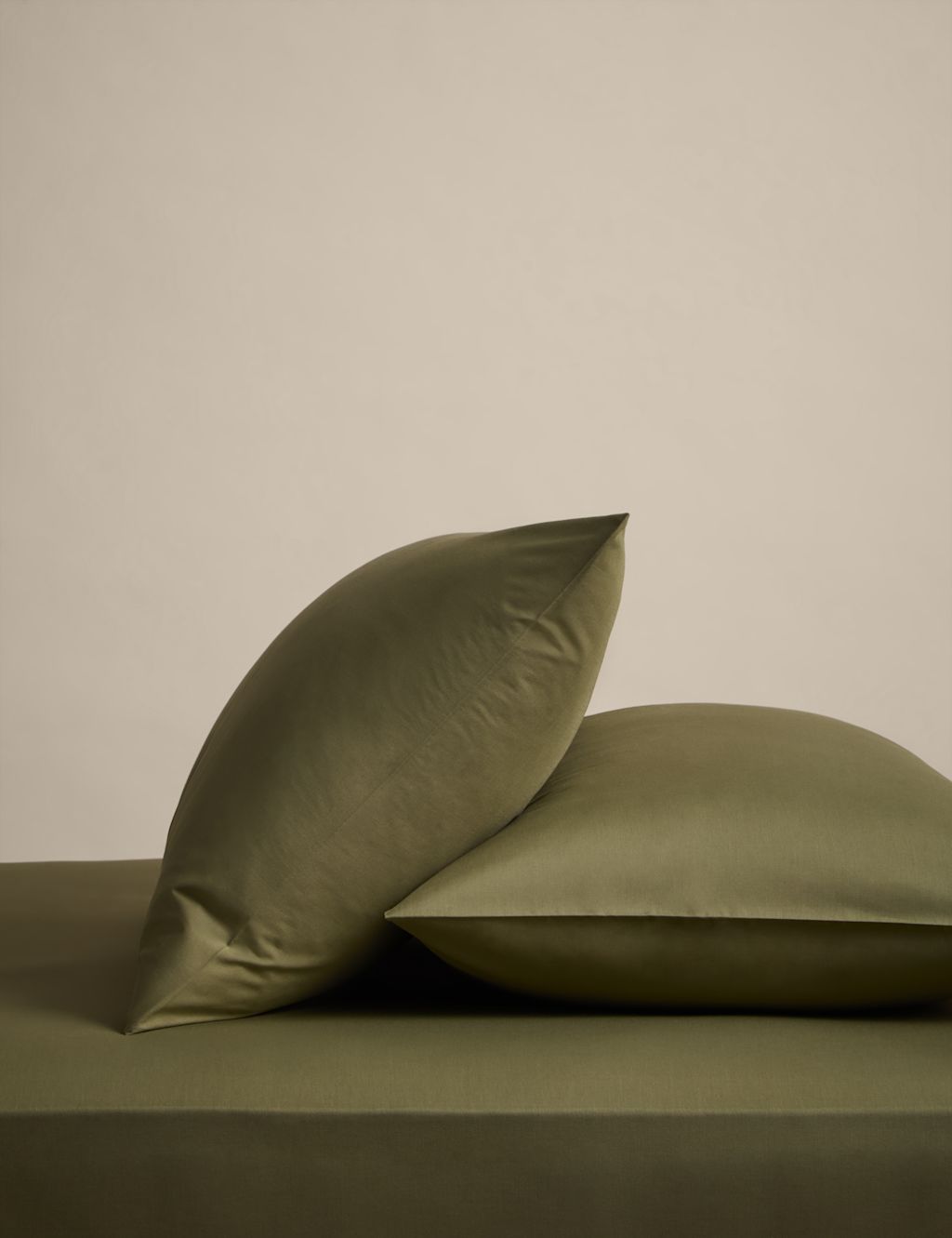 M&S 2 Pack Cotton Rich Pillowcases - Fern, Fern
