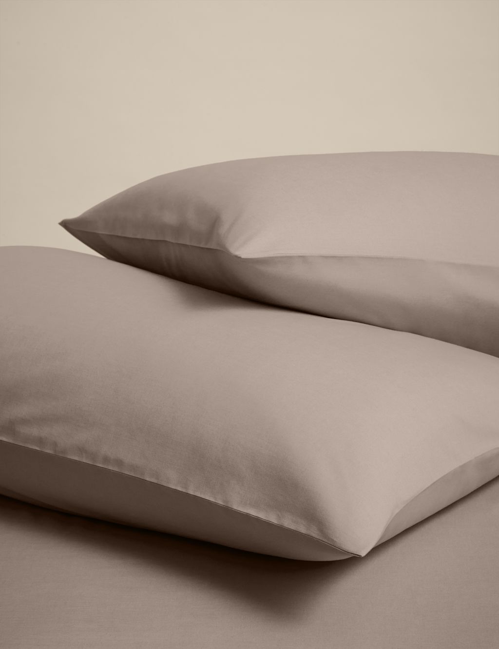 M&S 2 Pack Cotton Rich Pillowcases - Putty, Putty