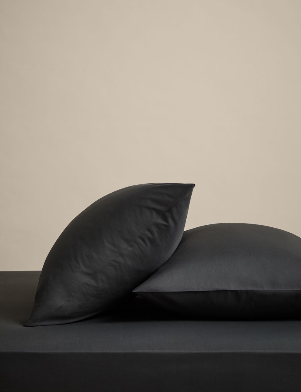 M&S 2 Pack Cotton Rich Pillowcases - Charcoal, Charcoal