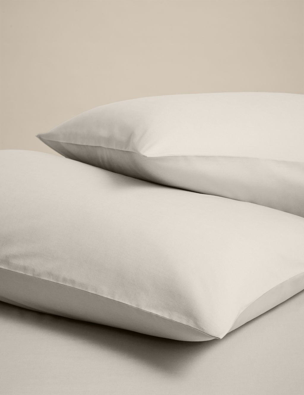 M&S 2 Pack Cotton Rich Pillowcases - Linen, Linen