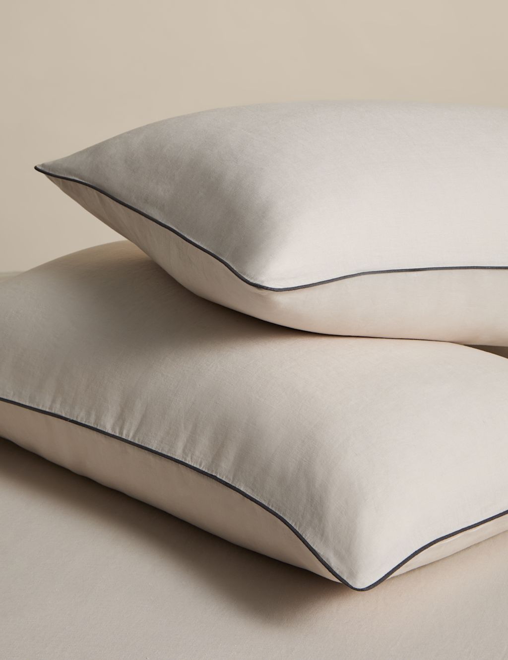 M&S 2 Pack Pure Linen 190gsm Pillowcases, Linen
