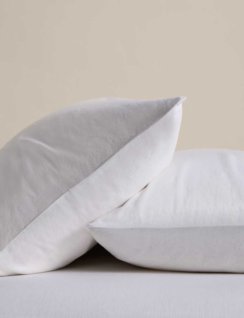 M&S 2 Pack Pure Linen 190gsm Pillowcases - White, White