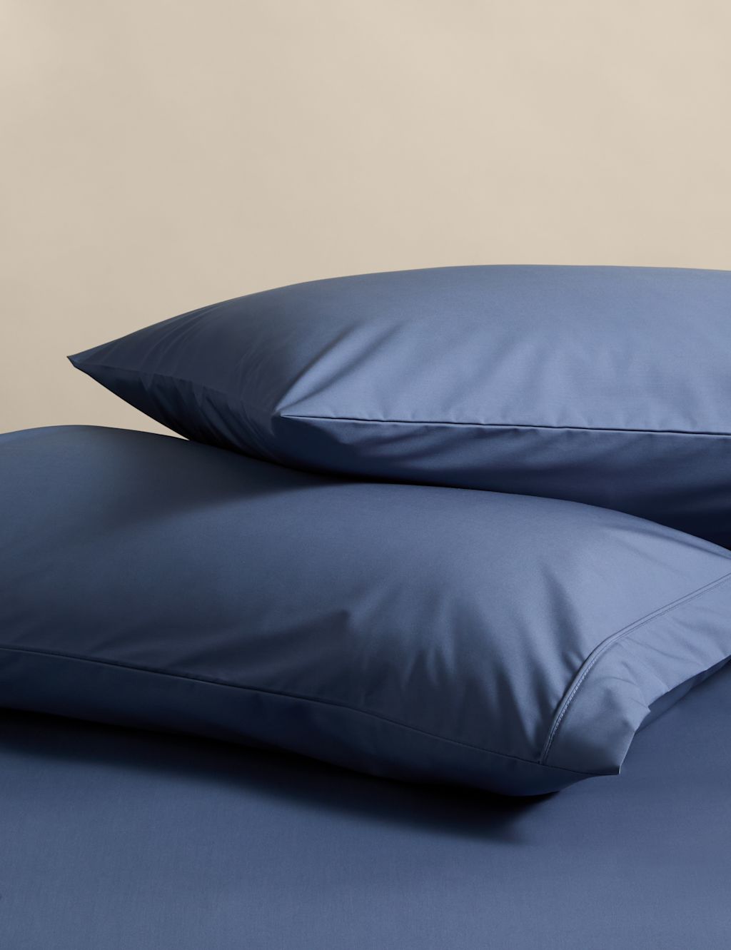 M&S 2 Pack Egyptian Cotton Pillowcases - Slate Blue, Slate Blue