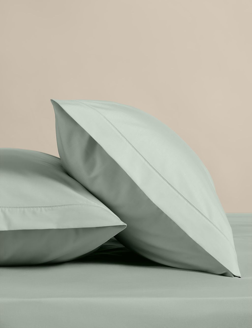M&S 2 Pack Egyptian Cotton Pillowcases - Sage, Sage