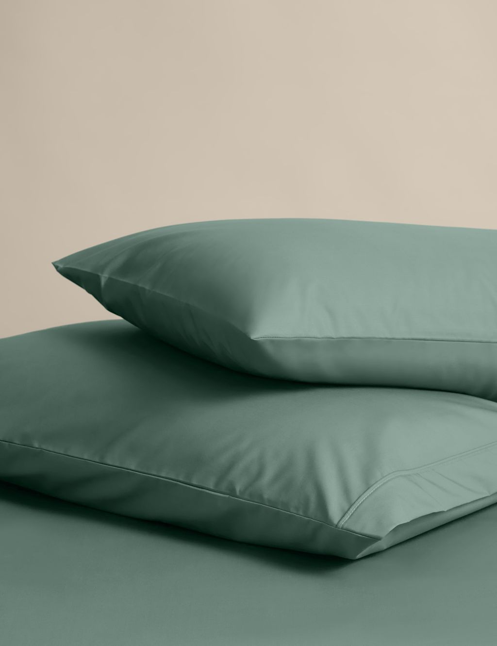 M&S 2 Pack Egyptian Cotton Pillowcases - Smokey Green, Smokey Green