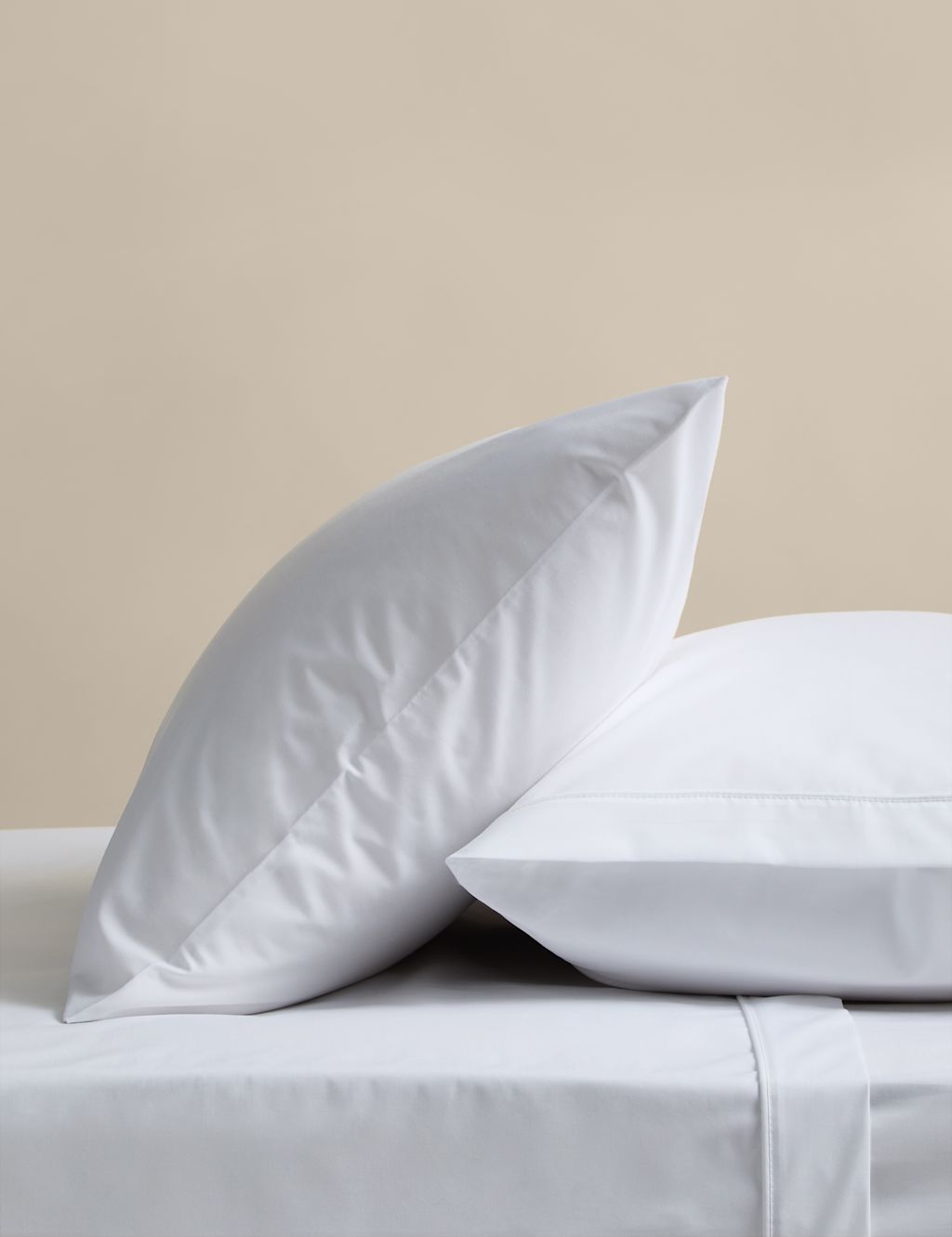 M&S 2 Pack Egyptian Cotton Pillowcases - White, White