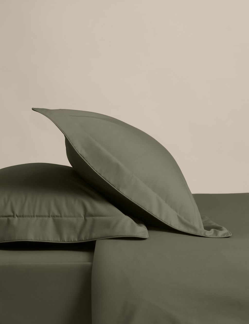 M&S 2 Pack Egyptian Cotton Oxford Pillowcases - Khaki, Khaki