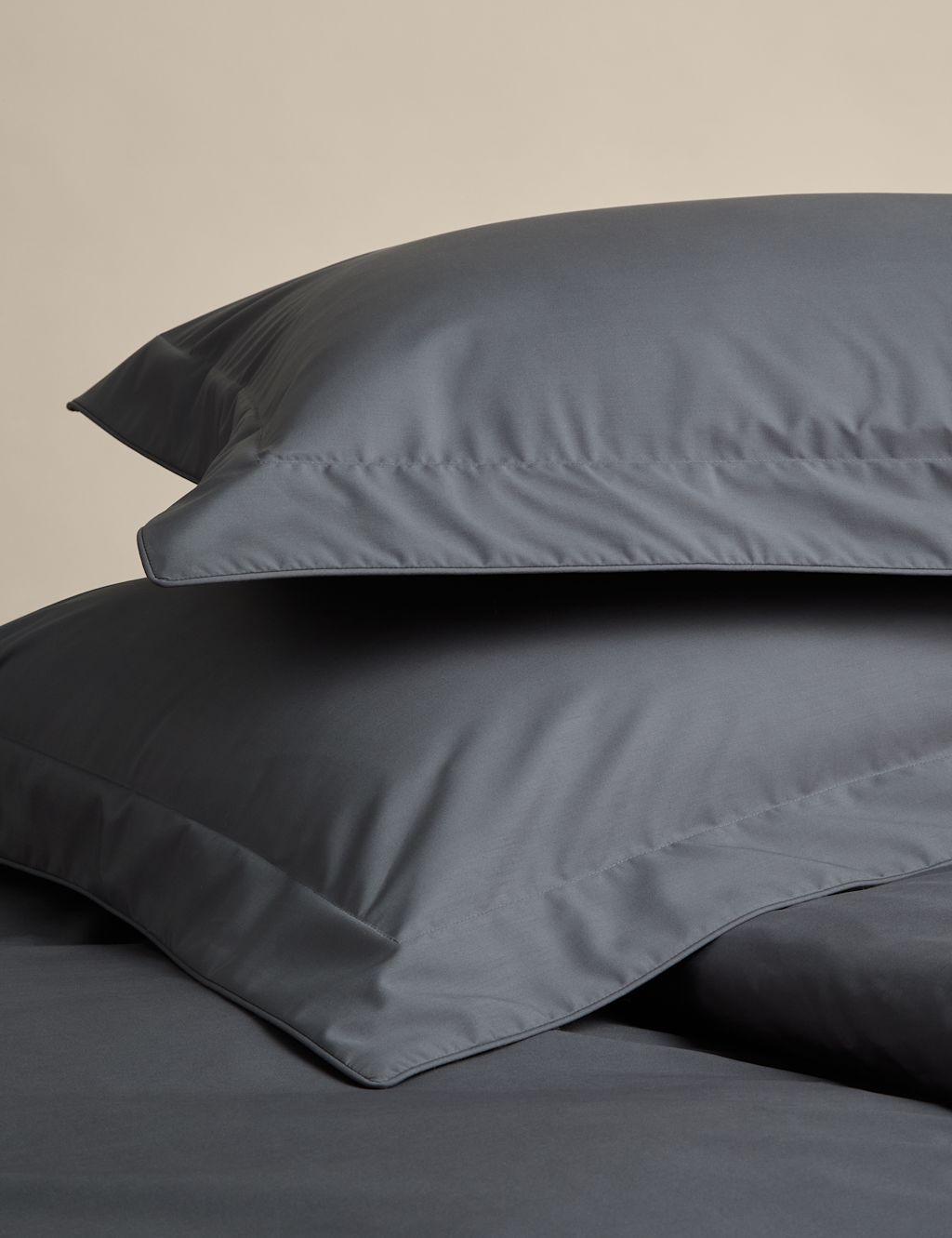 M&S 2 Pack Egyptian Cotton Oxford Pillowcases - Charcoal, Charcoal