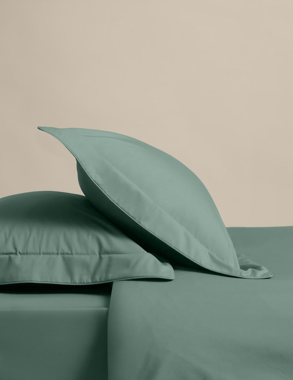 M&S 2 Pack Egyptian Cotton Oxford Pillowcases - Smokey Green, Smokey Green