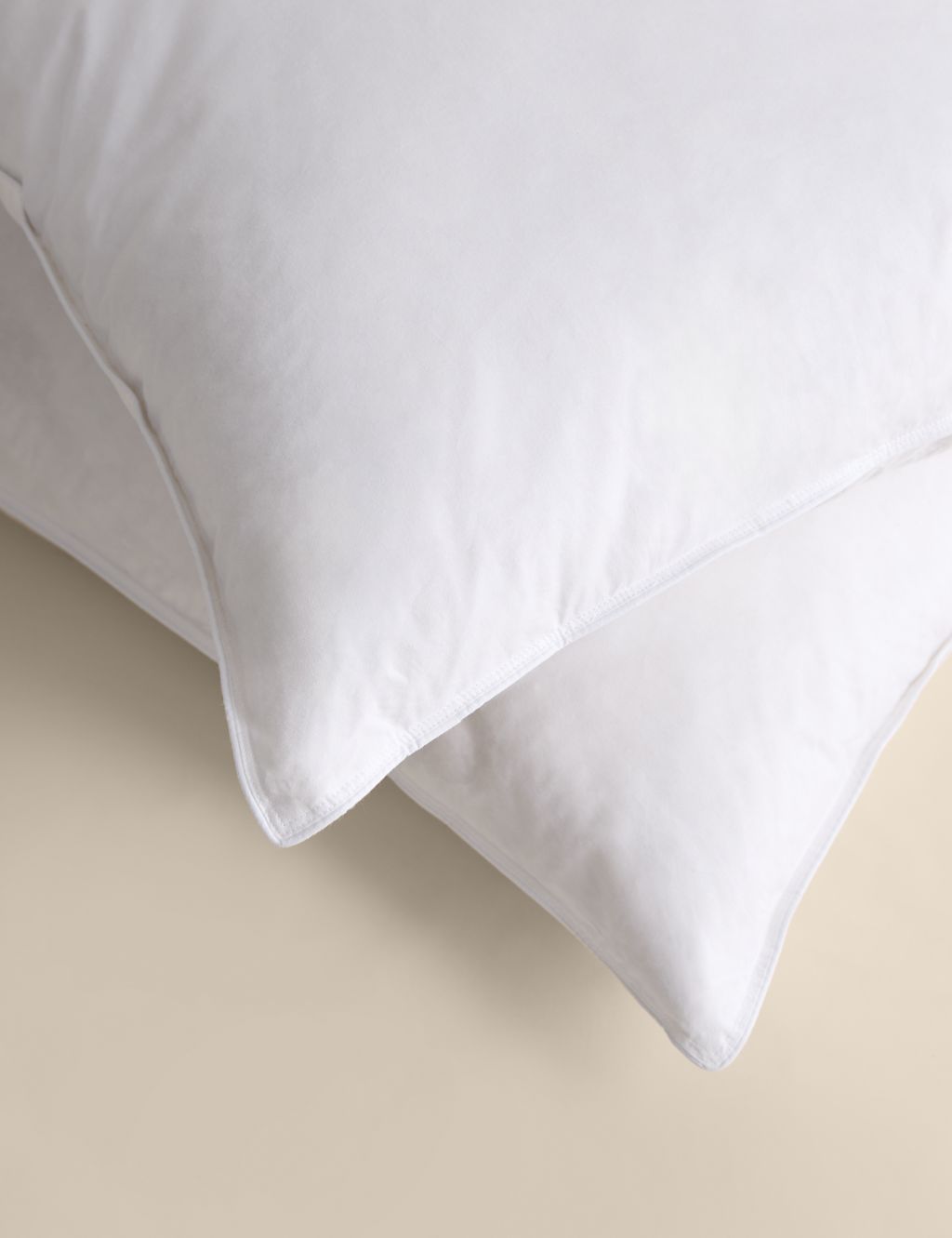 M&S 2 Pack Duck Feather & Down Medium Pillows - White, White