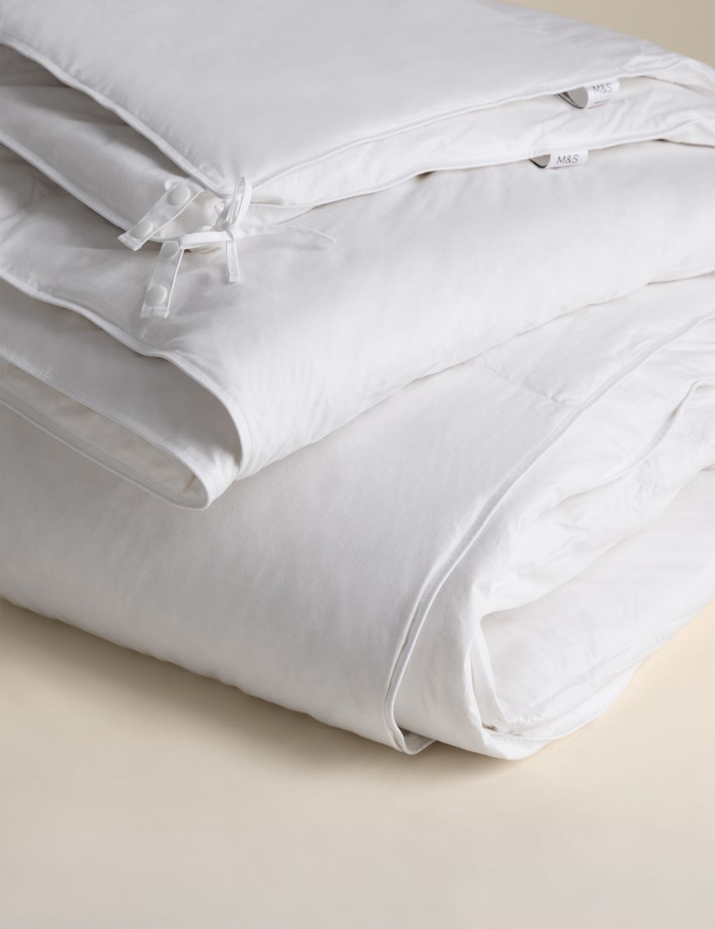M&S Duck Feather & Down 13.5 Tog All Seasons Duvet - Super King Size (6 ft) - White, White