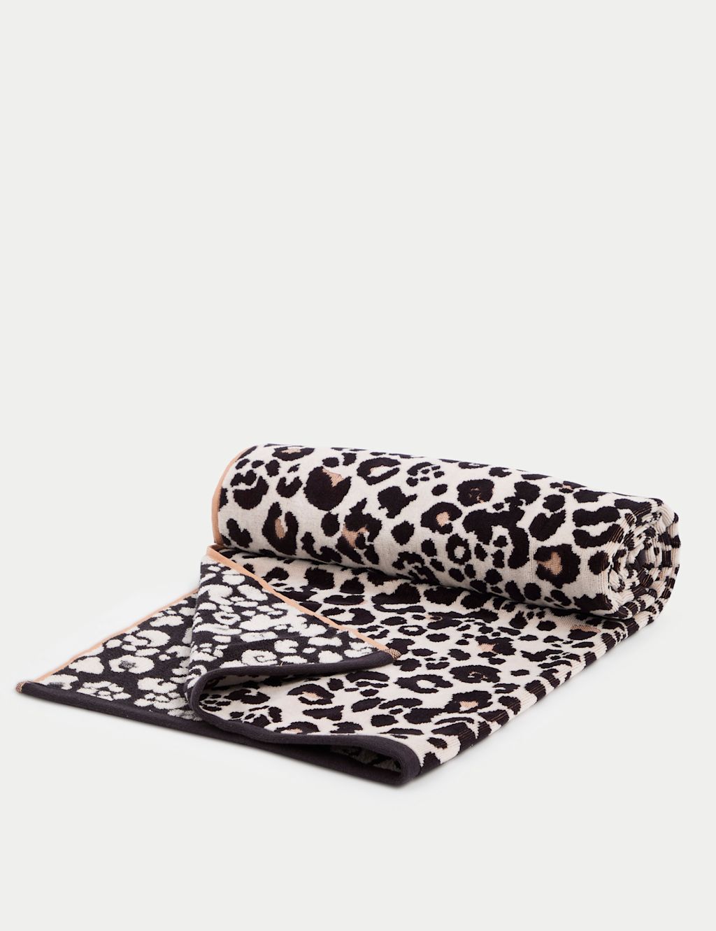 M&S Pure Cotton Leopard Print Beach Towel - Brown Mix, Brown Mix