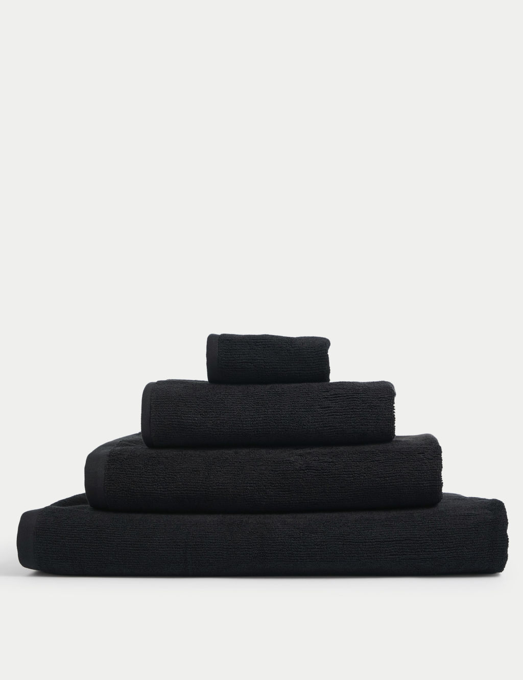 M&S Ultra Dry Pure Cotton Towel - 2 Pack Face Towels - Black, Black