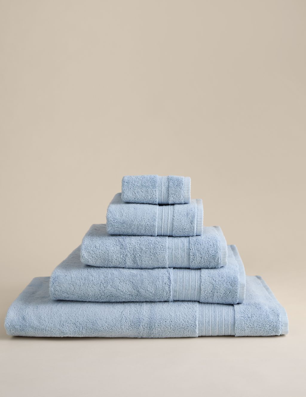 M&S Egyptian Cotton Towel - 2 Pack Face Towels - Dusty Blue, Dusty Blue