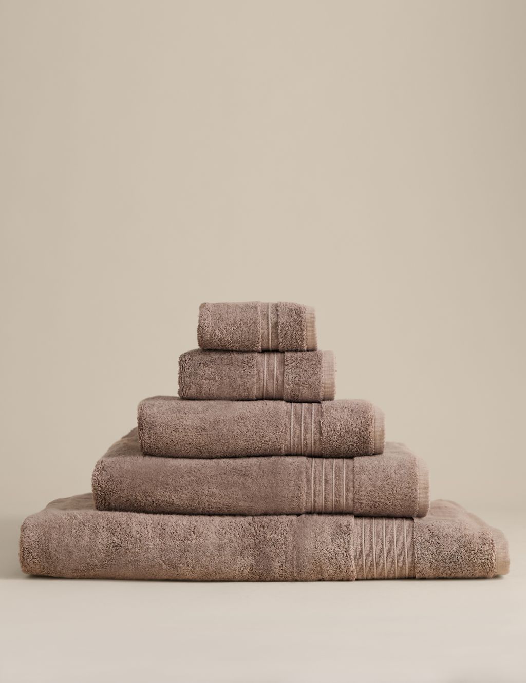 M&S Egyptian Cotton Towel - 2 Pack Face Towels - Mink, Mink