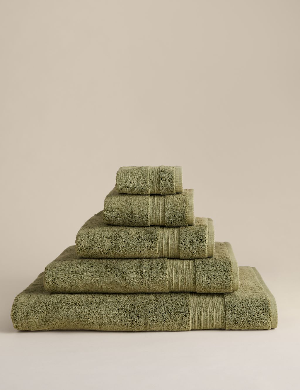 M&S Egyptian Cotton Towel - 2 Pack Face Towels - Fern, Fern