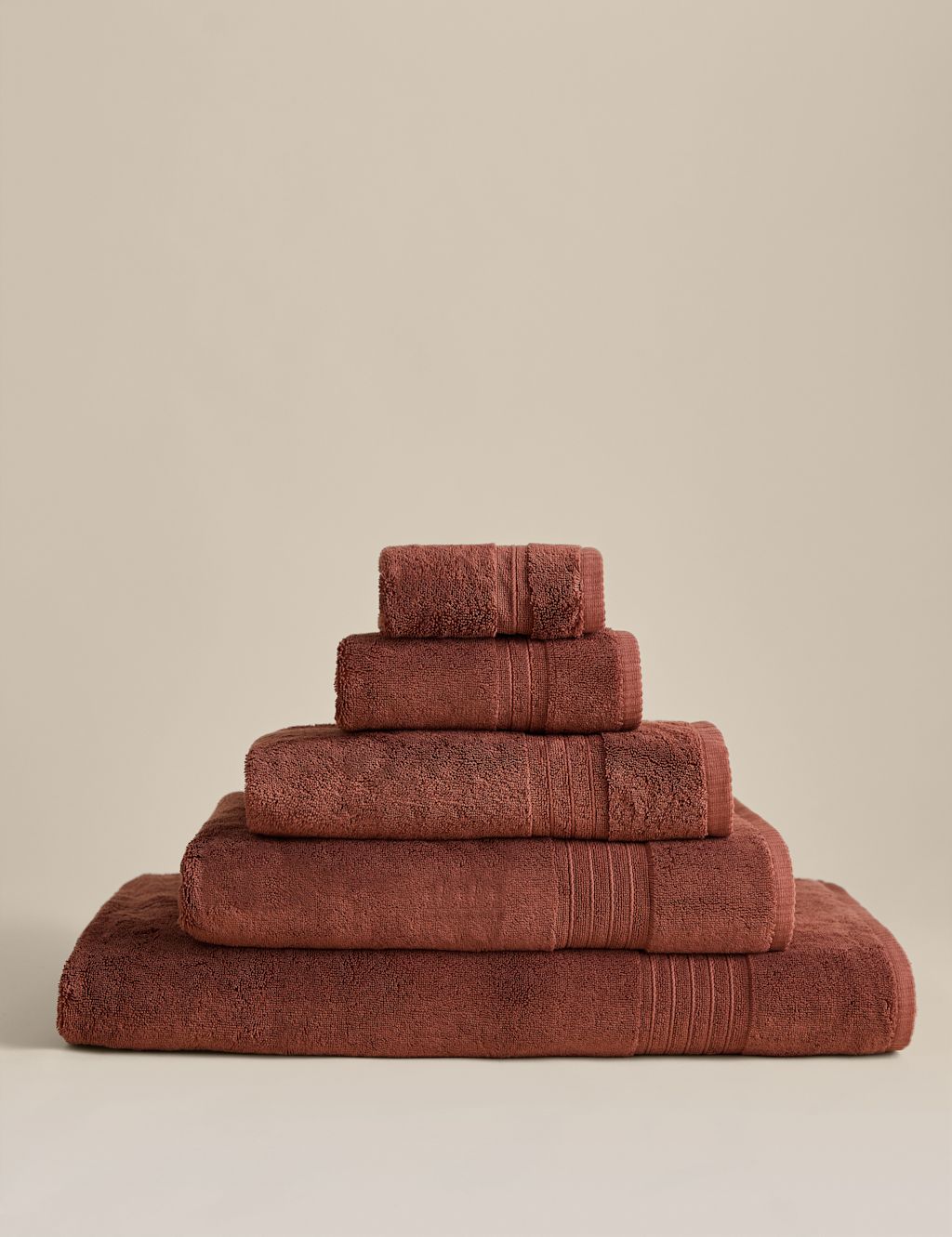 M&S Egyptian Cotton Towel - 2 Pack Face Towels - Chestnut, Chestnut