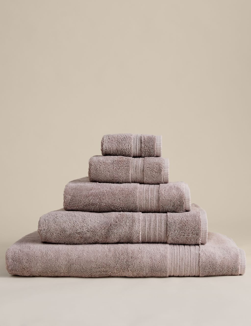 M&S Egyptian Cotton Towel - 2 Pack Face Towels - Putty, Putty