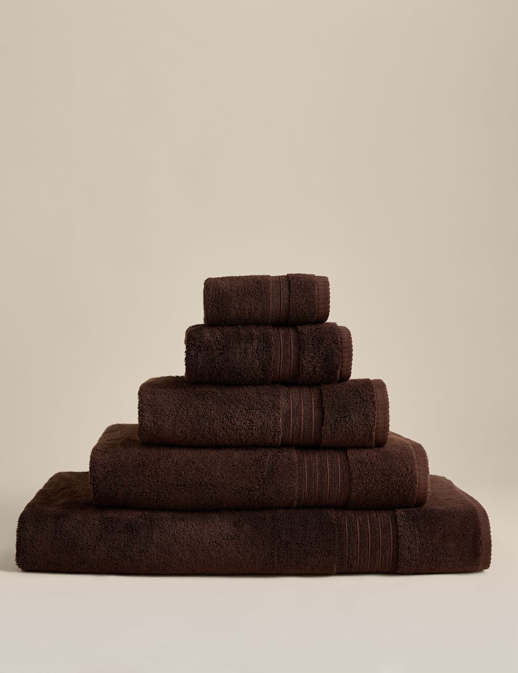 M&S Egyptian Cotton Towel - 2 Pack Face Towels - Chocolate, Chocolate