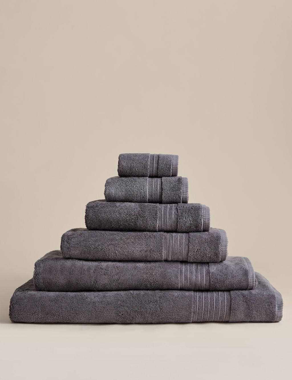 M&S Egyptian Cotton Towel - 2 Pack Face Towels - Charcoal, Charcoal