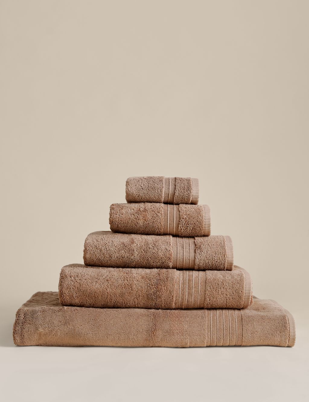 M&S Egyptian Cotton Towel - 2 Pack Face Towels - Caramel, Caramel