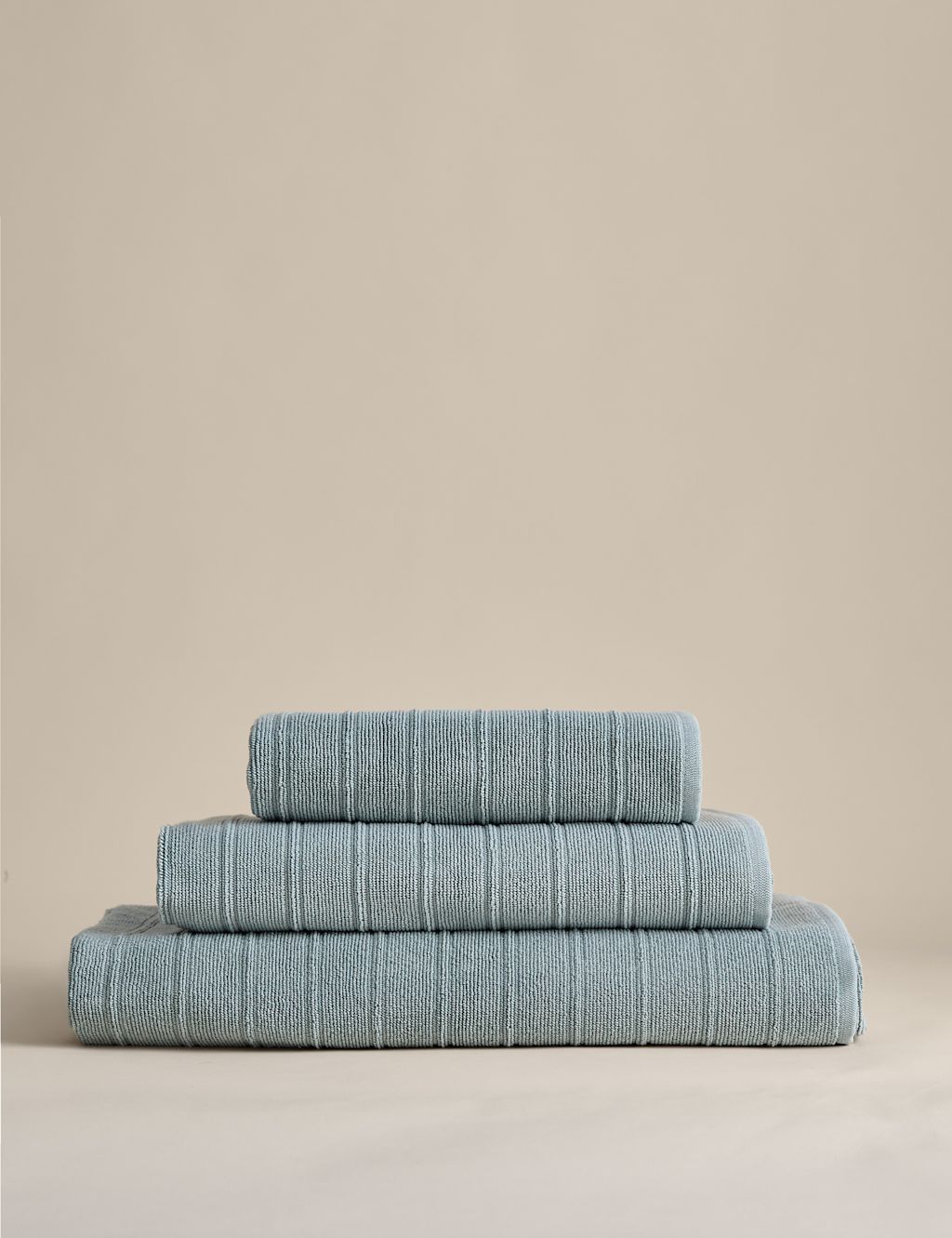 M&S Egyptian Cotton Striped Towel - Bath Sheet - Seafoam, Seafoam