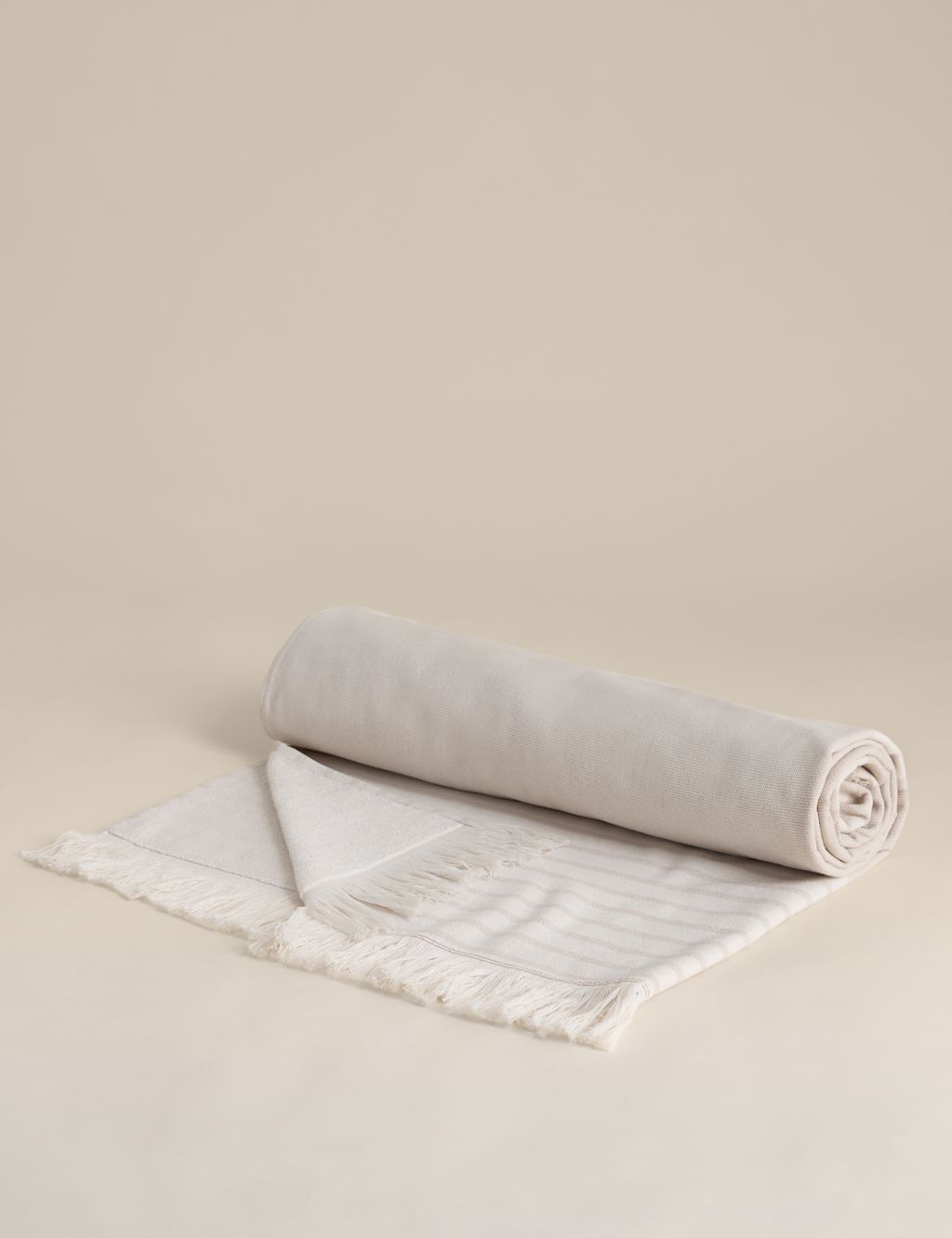 M&S Pure Cotton Hammam Beach Towel - Neutral, Neutral