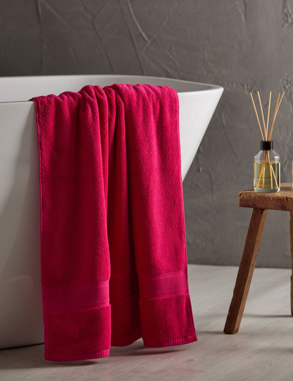 M&S Super Soft Pure Cotton Towel - Bath Sheet - Raspberry, Raspberry